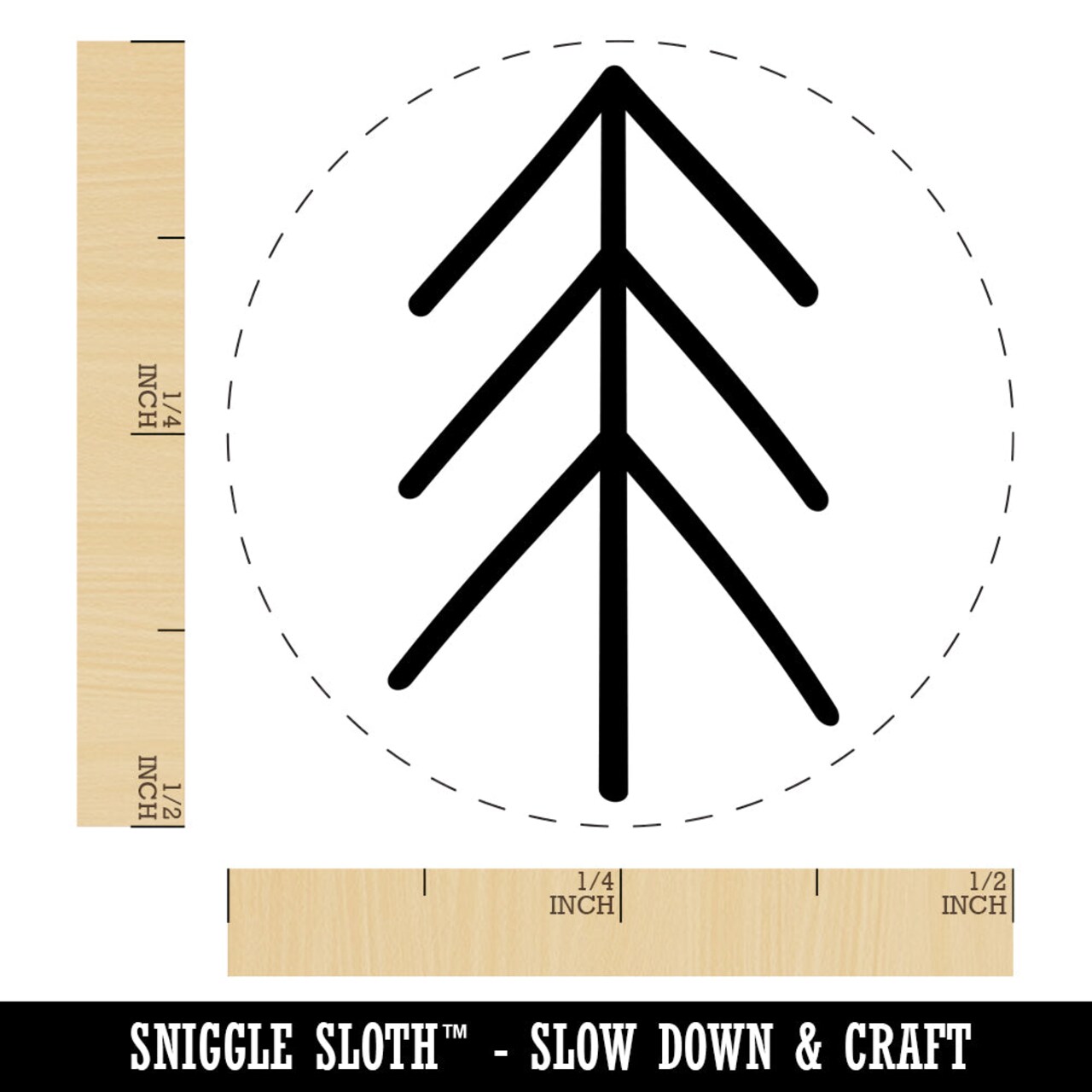 Simple Pine Tree Self-Inking Rubber Stamp for Stamping Crafting Planners